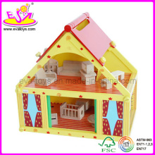 2014 Novo Crianças brinquedo de madeira da casa de boneca, estilo doce Mini casa de boneca de madeira de brinquedo e venda quente Casa de boneca colorida Wj276682